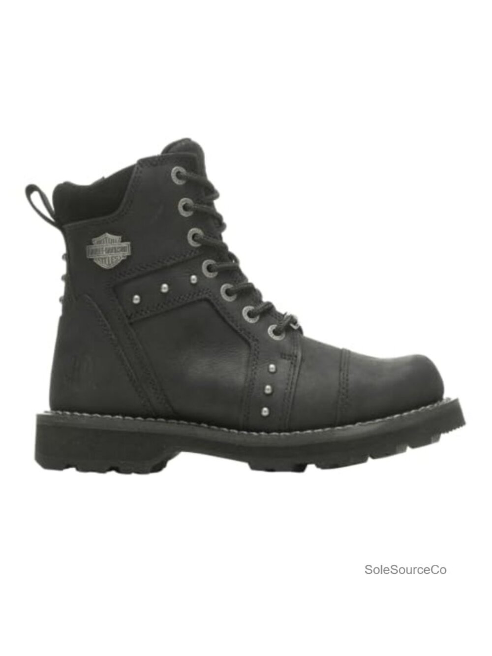 Women's Full Grain Leather Motorcycle Boot Ankle High Zip